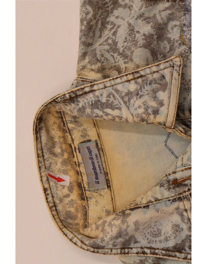 Jachetă de blugi vintage pentru femei IT 44 Bumbac Floral Albastru Mediu