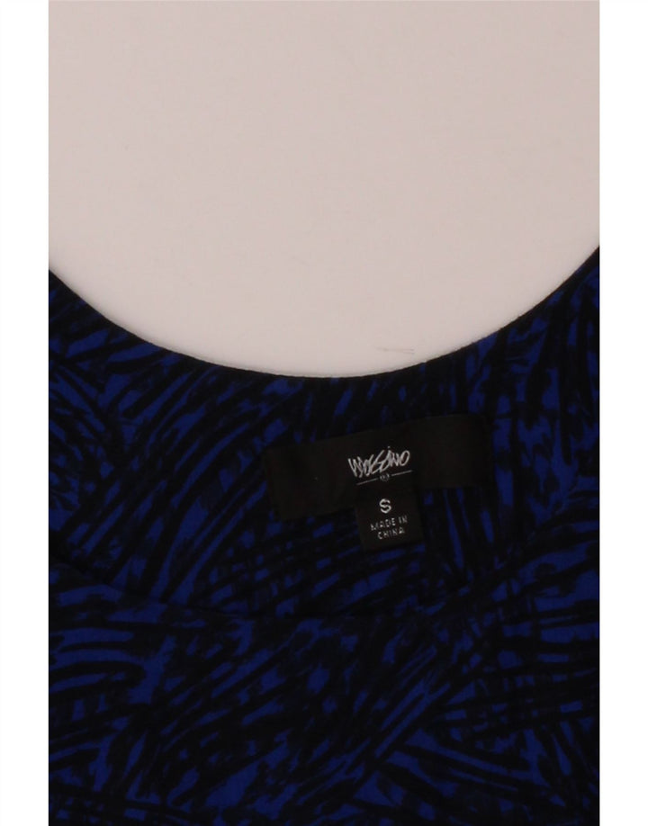 MOSSIMO Womens Abstract Pattern Sleeveless A-Line Dress UK 10 Small Blue