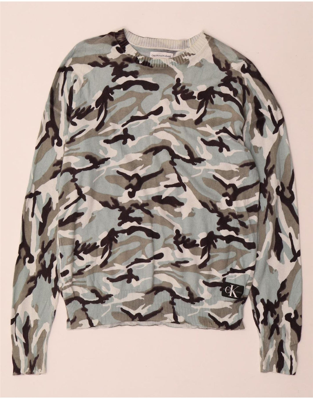 CALVIN KLEIN JEANS Pulover pentru femei cu gât de barcă UK 14 Medium Blue