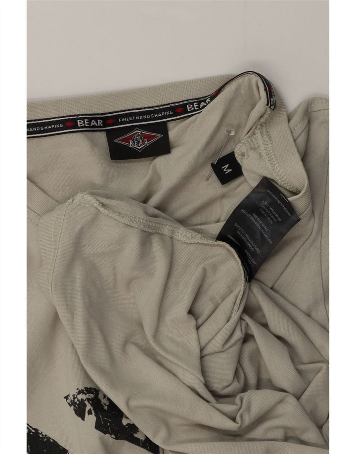 Tricou grafic pentru bărbați Bear Top din bumbac gri mediu