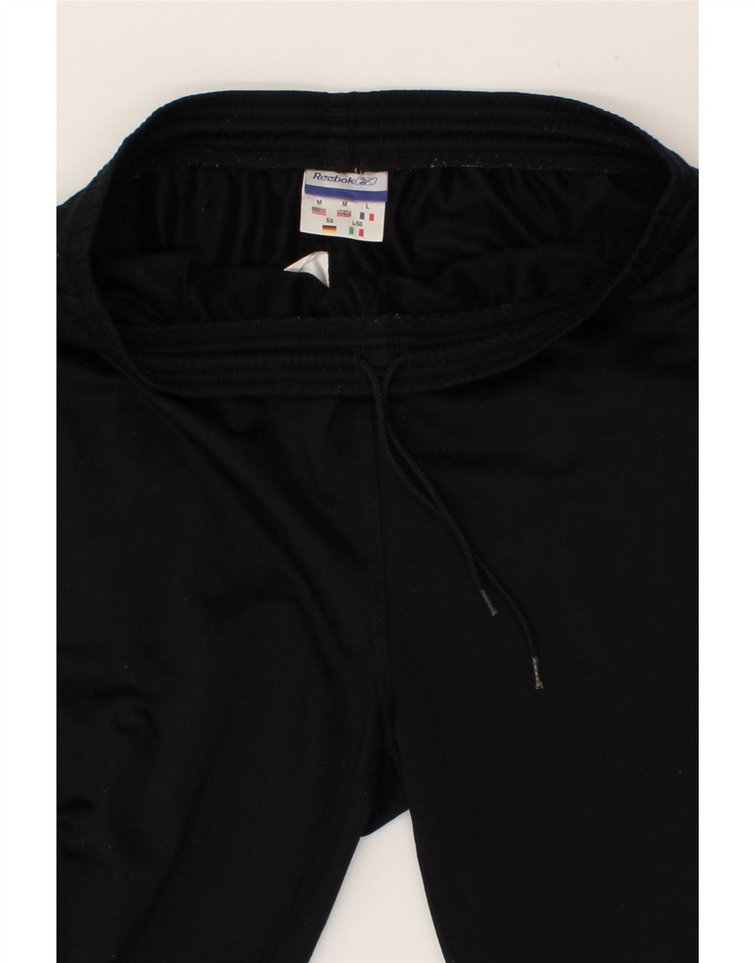 REEBOK Mens Tracksuit Trousers Medium Black Polyester Vintage Reebok and Second-Hand Reebok from Messina Hembry 