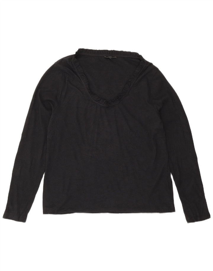 J. CREW Top pentru femei cu mânecă lungă UK 16 Large Black