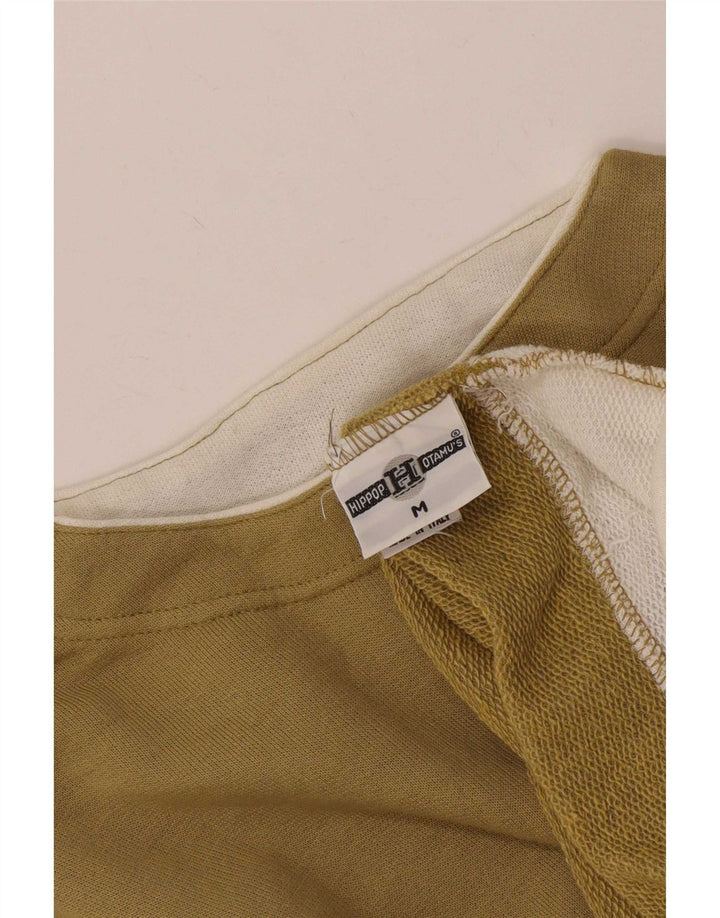 Pulover cardigan supradimensionat vintage pentru femei UK 14 Medium Khaki Colorblock