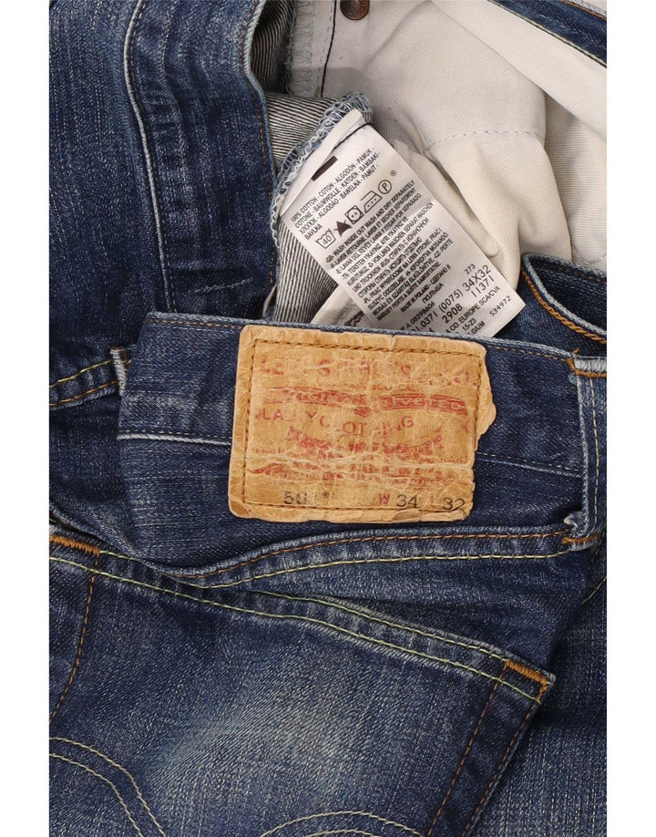 Blugi Levi's 501 Straight pentru bărbați W34 L32 Bumbac albastru