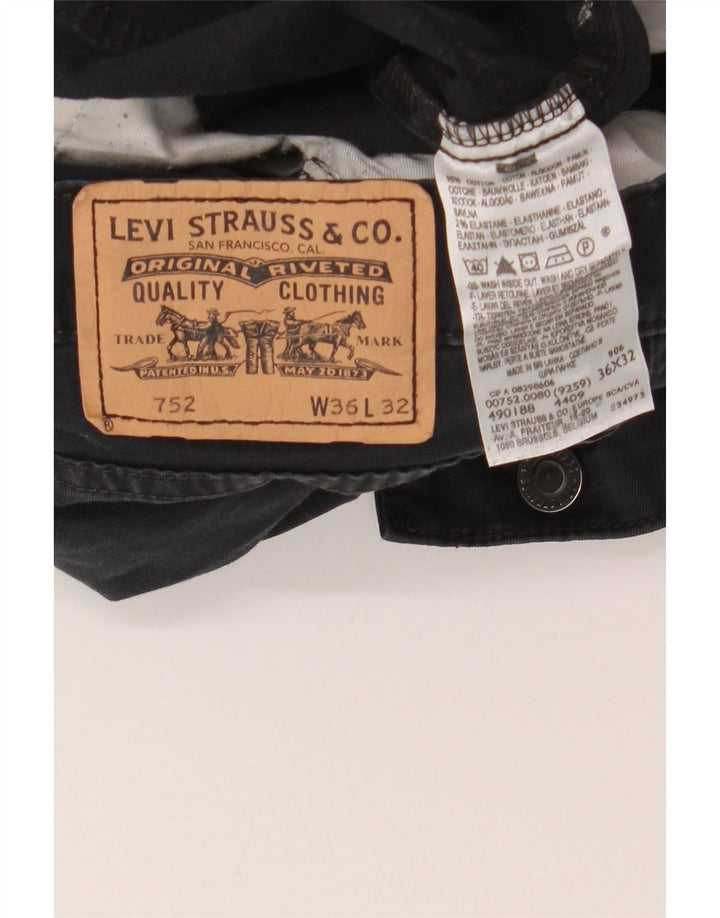Pantaloni casual drepti pentru bărbați LEVI'S 752 W36 L32 bumbac bleumarin