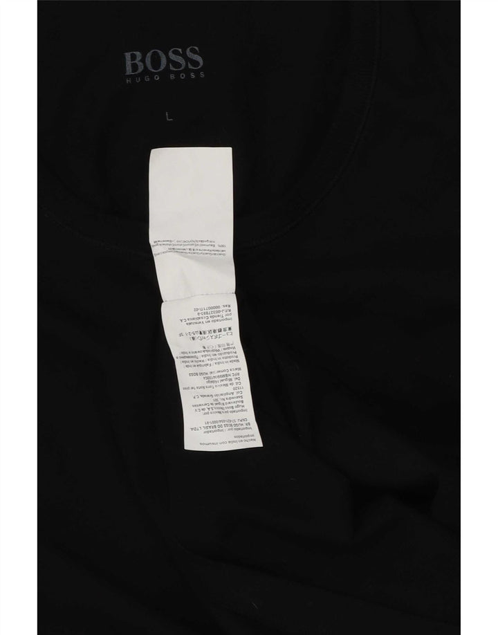 Tricou pentru bărbați Hugo Boss Top mare din bumbac negru