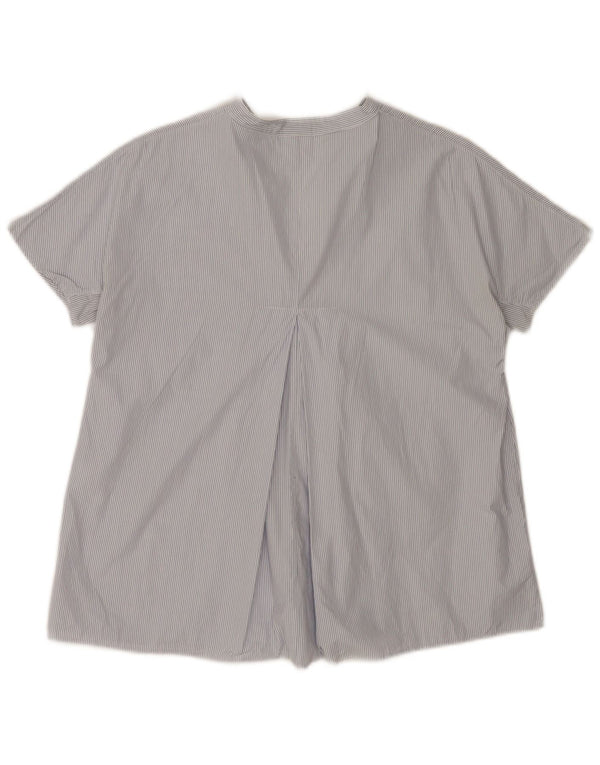 Aspesi Bluză Femei Top EU 38 Medium Blue Pinstripe Bumbac