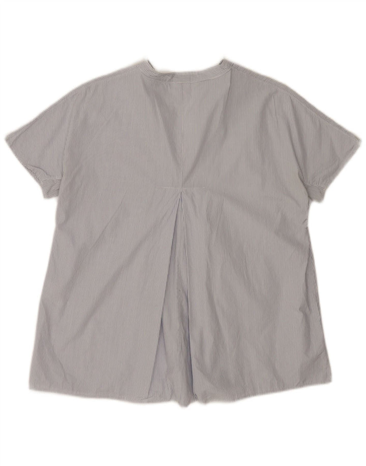Aspesi Bluză Femei Top EU 38 Medium Blue Pinstripe Bumbac