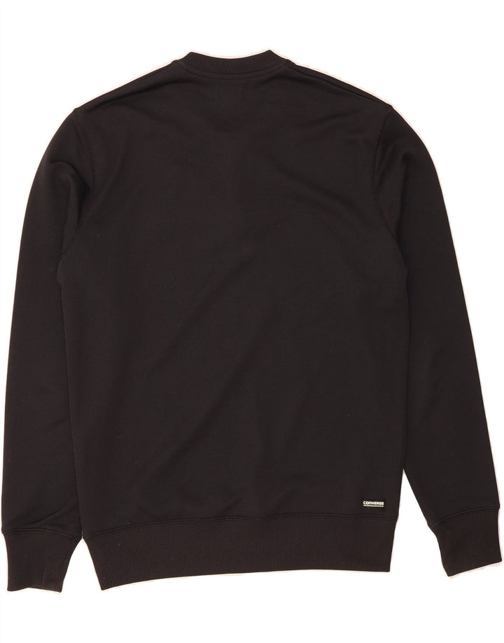 CONVERSE Mens Zip Neck Sweatshirt Jumper Medium Black Cotton Vintage Converse and Second-Hand Converse from Messina Hembry 