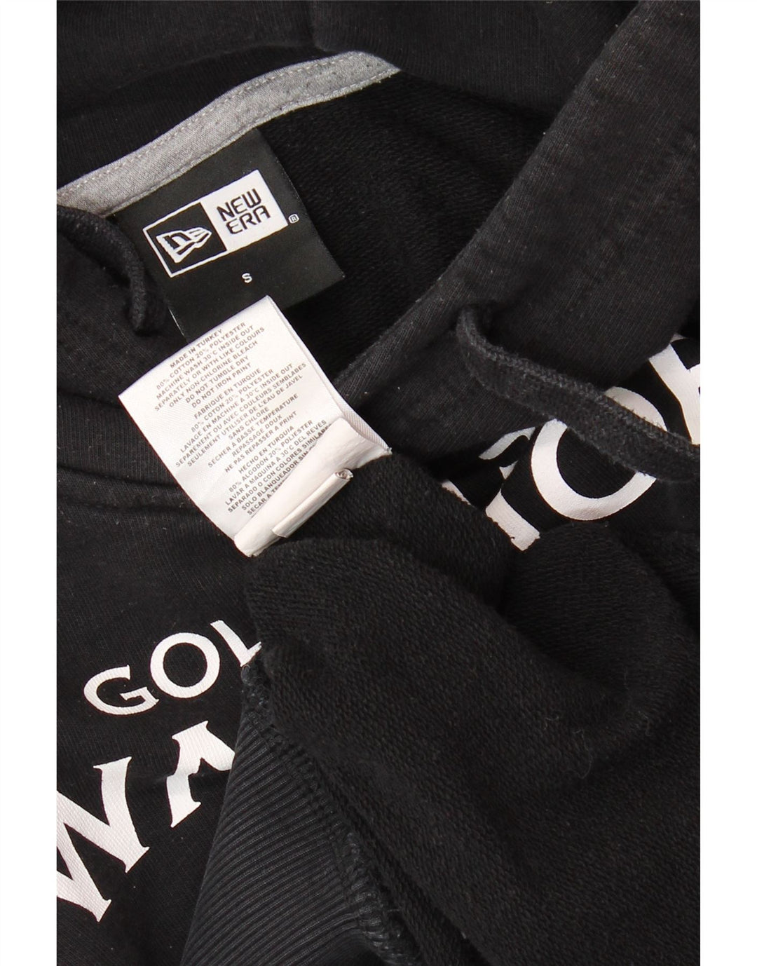 Pulover cu glugă cu grafic Golden State Warriors pentru bărbați NEW ERA, mic, negru