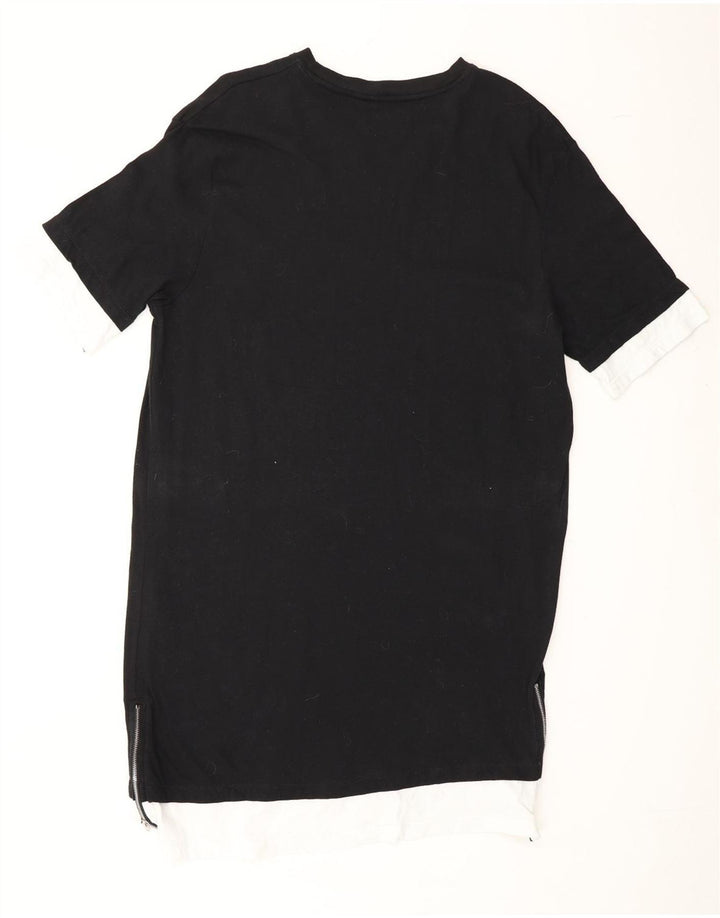 ZARA Mens T-Shirt Top Large Black Colourblock Cotton Vintage Zara and Second-Hand Zara from Messina Hembry 
