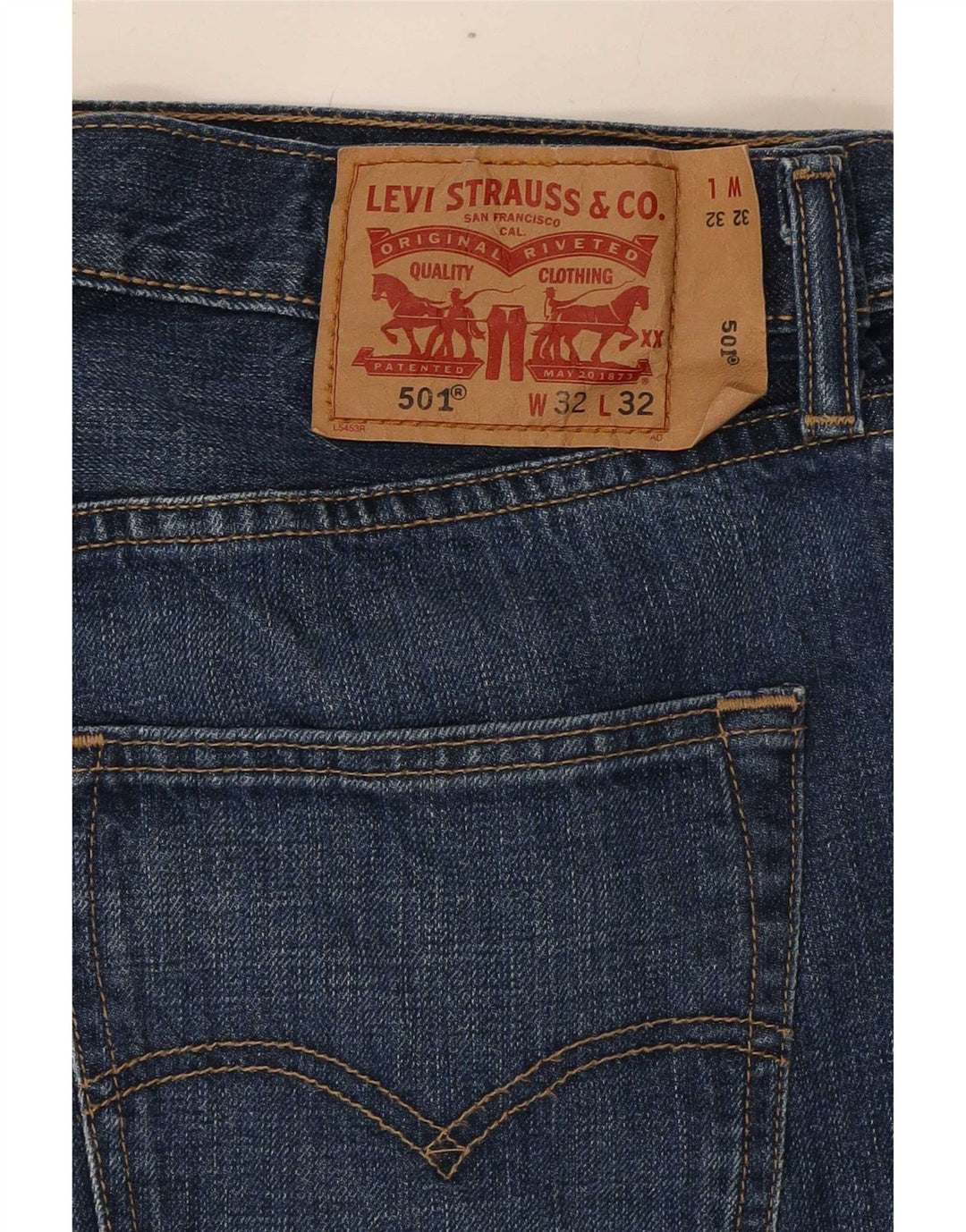 Blugi drepti pentru bărbați Levi's 501 W32 L32 bumbac bleumarin