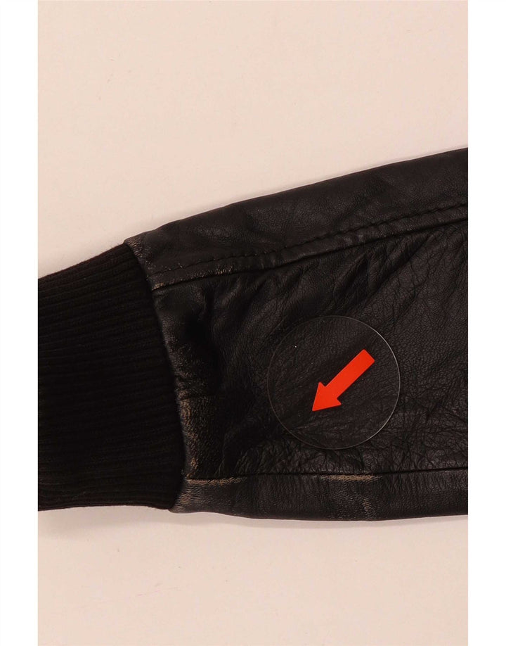 Jachetă de piele pentru bărbați Pull & Bear UK 36, neagră, mică
