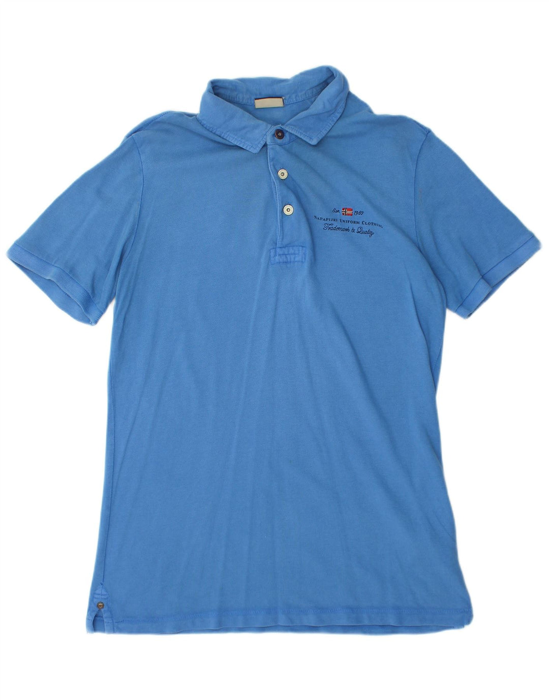 NAPAPIJRI Mens Polo Shirt Large Blue Cotton