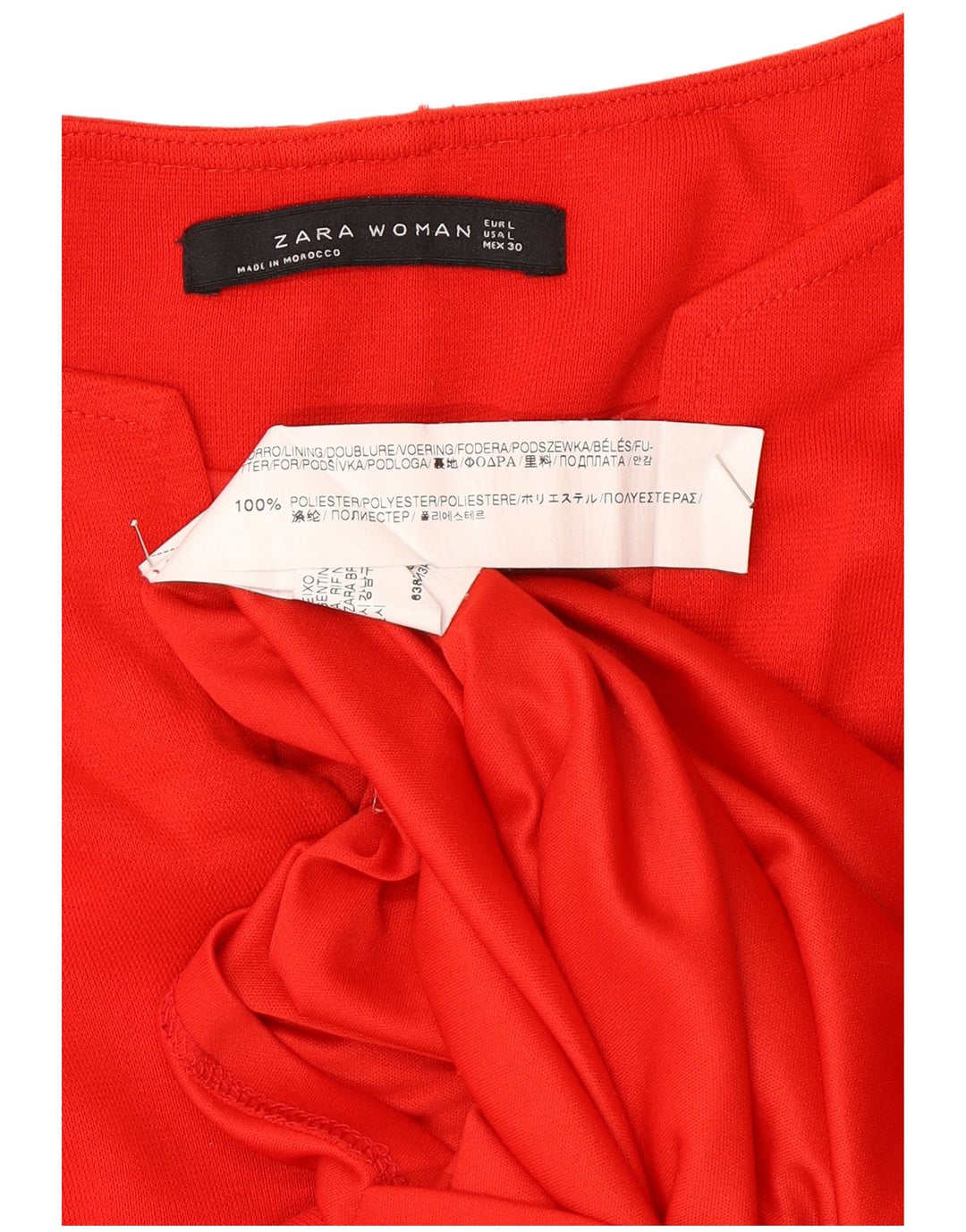 Rochie tunică Zara pentru femei cu mâneci 3/4 UK 16 Poliester roșu mare