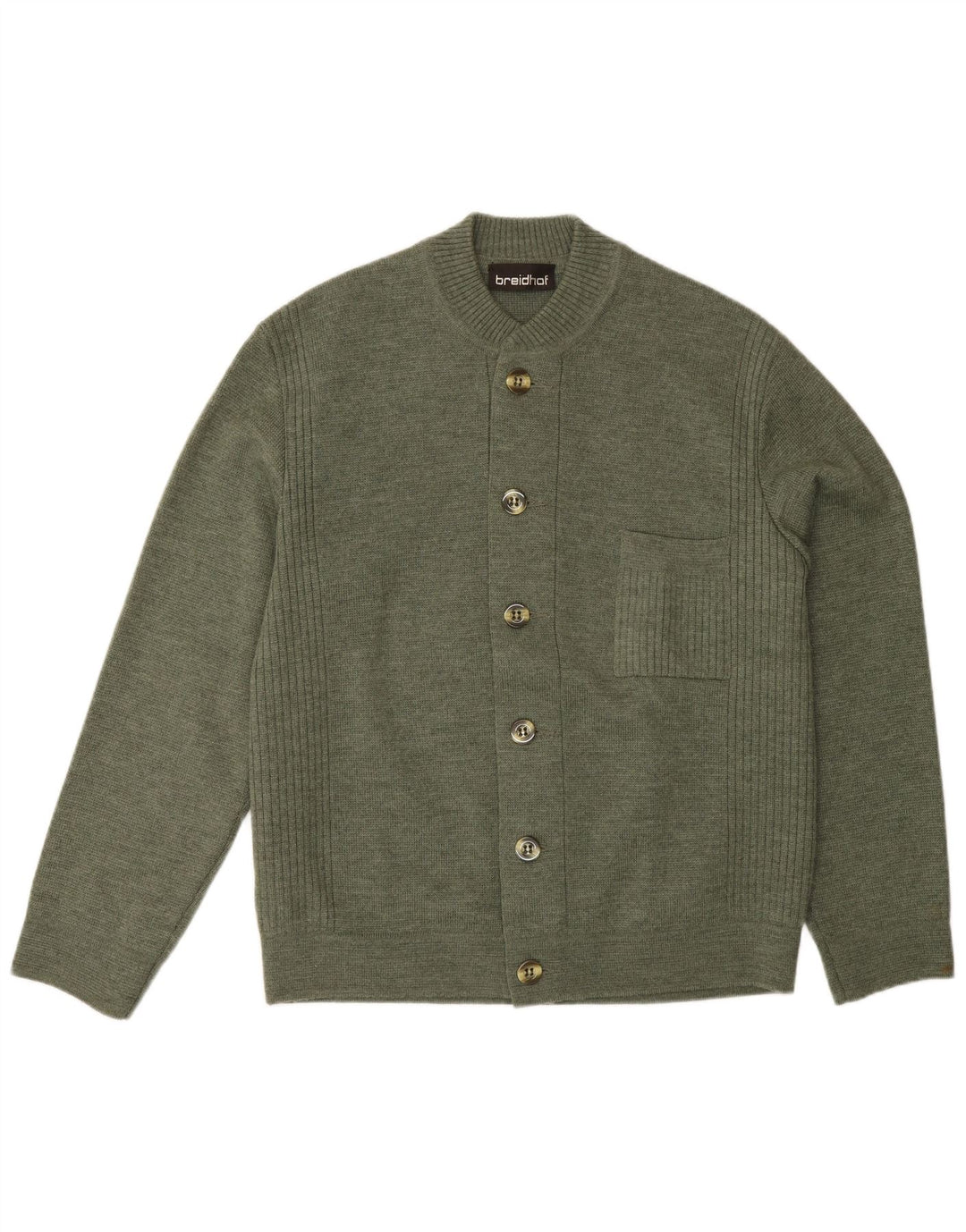 Pulover cardigan Breidhof pentru bărbați, cu tăiere obișnuită, EU 52, verde mare
