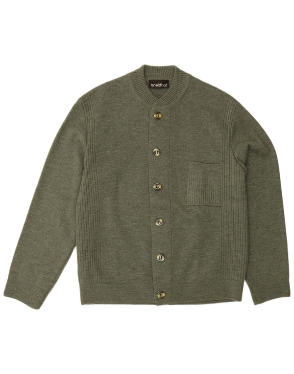 Pulover cardigan Breidhof pentru bărbați, cu tăiere obișnuită, EU 52, verde mare