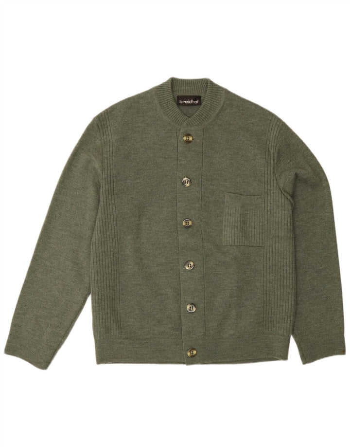 Pulover cardigan Breidhof pentru bărbați, cu tăiere obișnuită, EU 52, verde mare
