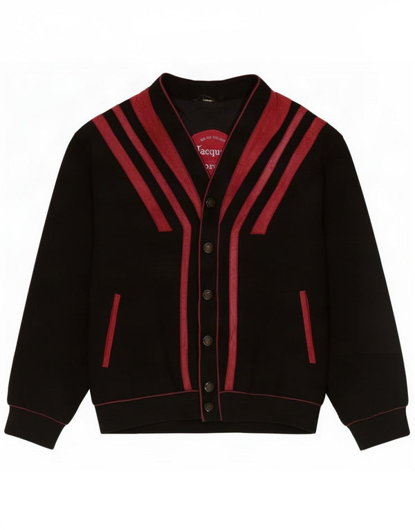 Jachetă bomber de piele de căprioară pentru bărbați Jacques Lorant UK 42 XL Negru Colorblock