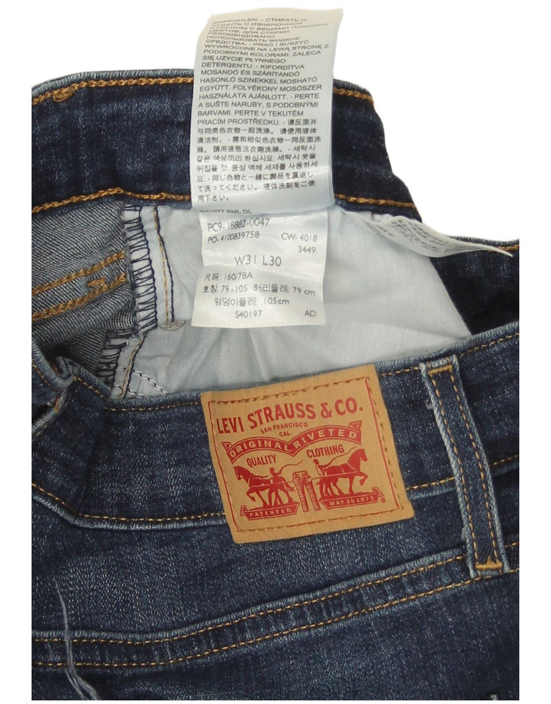 Blugi skinny cu talie mare 721 Levi's pentru femei W31 L30 bumbac albastru