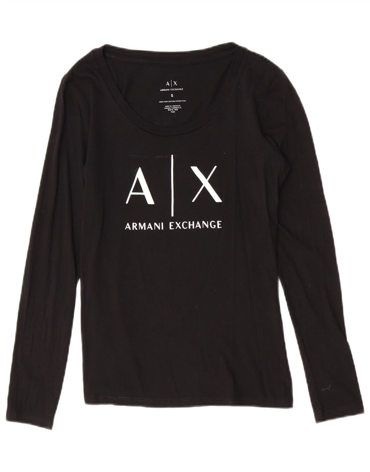Armani Exchange pentru damă, bluză cu grafică UK 8, logo negru mic