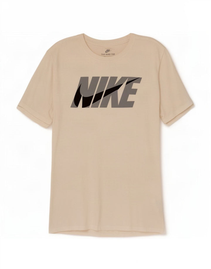 Tricou grafic Nike pentru bărbați, cu croială atletică, top mic, alb, bumbac