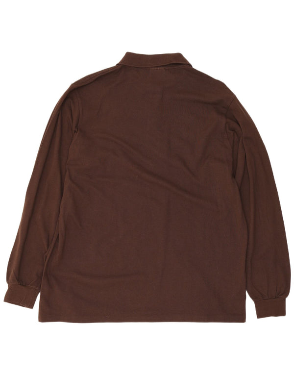Tricou polo pentru bărbați Lacoste cu mânecă lungă, mărimea 5, bumbac maro mare
