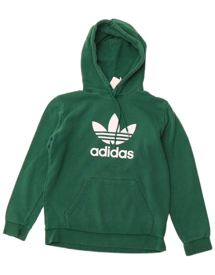 Pulover ADIDAS pentru bărbați cu capota, verde mediu, bumbac