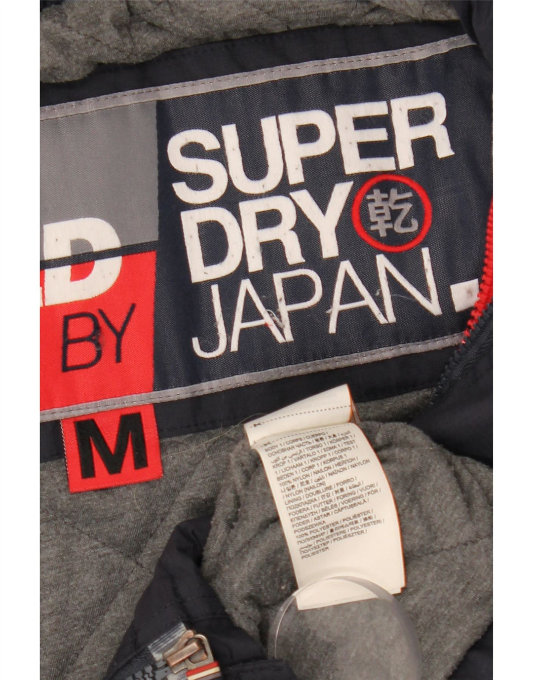 Jachetă de vânt cu glugă Superdry pentru bărbați Marea Britanie 38, nailon mediu albastru bleumarin