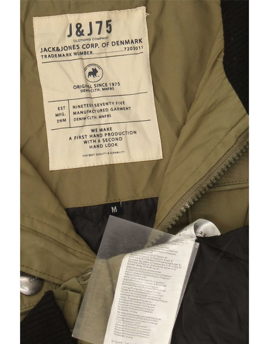 Jack & Jones jachetă cu glugă pentru bărbați, UK 38, nailon mediu kaki