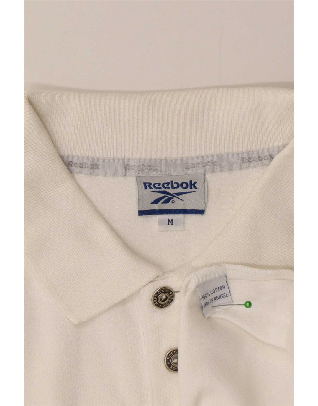 Tricou polo Reebok pentru bărbați, bumbac alb mediu
