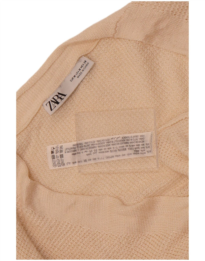 Pulover cardigan supradimensionat pentru femei Zara, cu mâneci 3/4, Marea Britanie 14, Mediu, alb negru