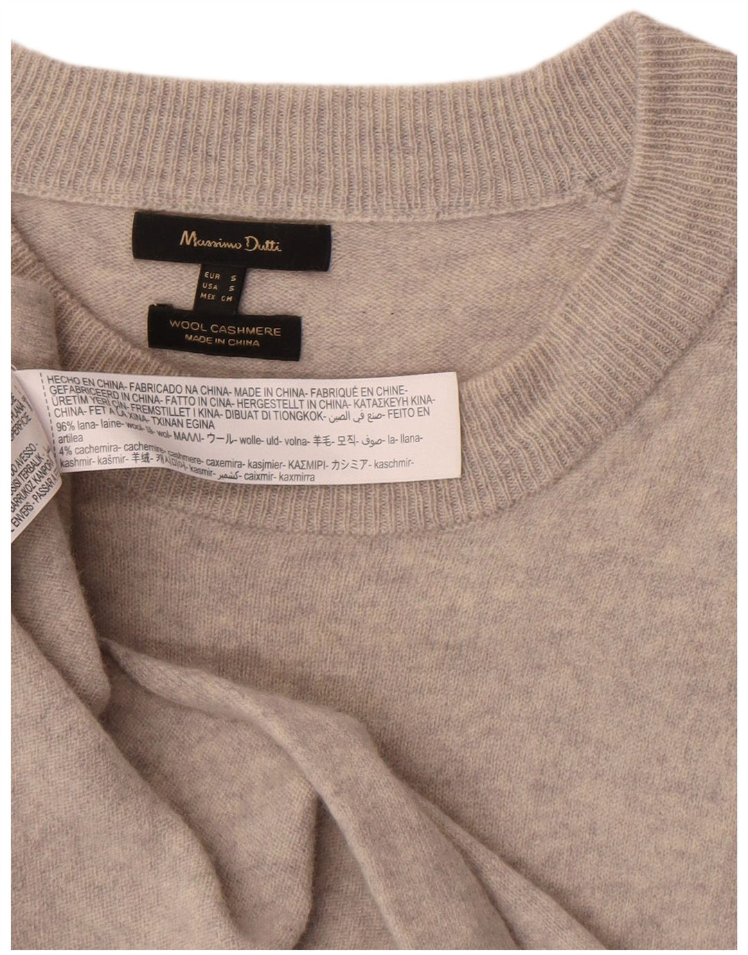 Massimo Dutti Rochie Jumper cu mânecă lungă pentru femei UK 10 Mic Lână gri