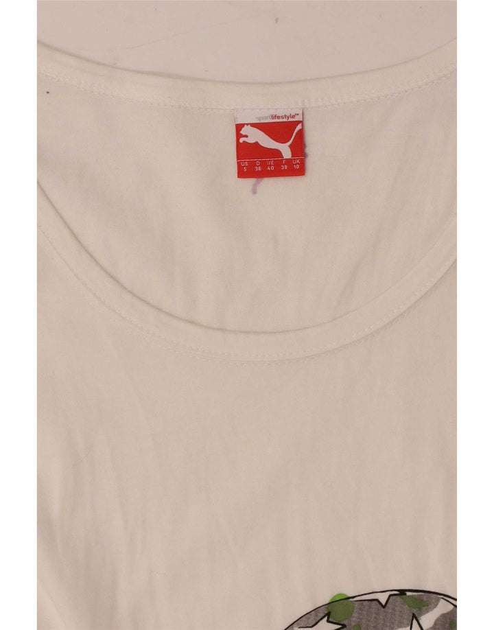 Tricou Puma Regular Graphic pentru femei Top UK 10 Small White