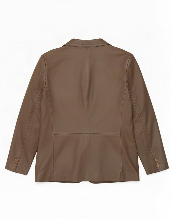 Jachetă vintage din piele dublu pentru femei IT 50 XL maro