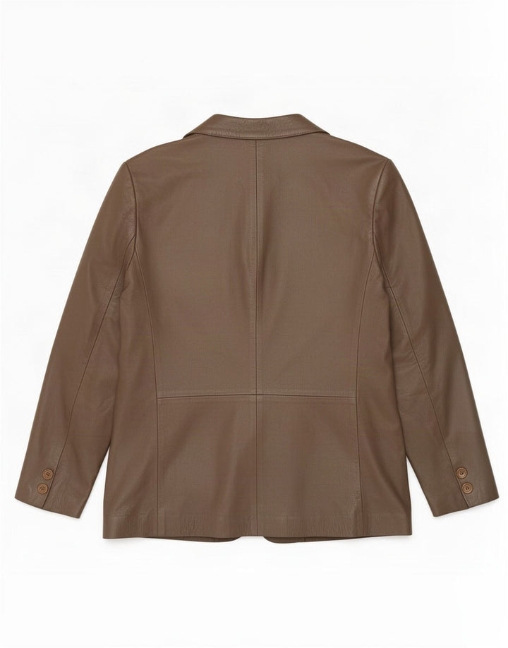 Jachetă vintage din piele dublu pentru femei IT 50 XL maro