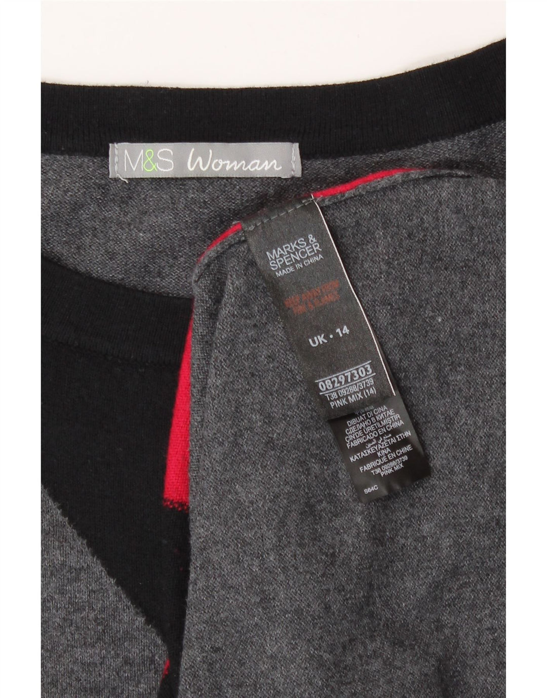 Rochie pulover pentru femei Marks & Spencer UK 14 Medium Gri Colorblock