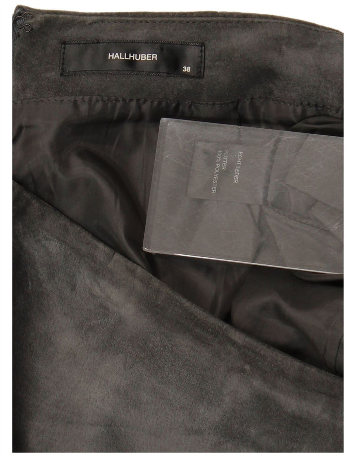 HALLHUBER Fusta de piele intoarsa pentru femei EU 38 Medium W32 Piele gri