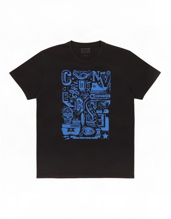 Tricou grafic Converse pentru bărbați Top mediu negru