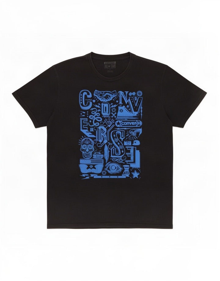 Tricou grafic Converse pentru bărbați Top mediu negru