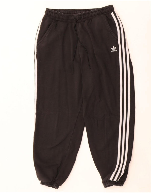 Pantaloni de trening Adidas pentru femei Joggeri UK 14 Bumbac mediu negru
