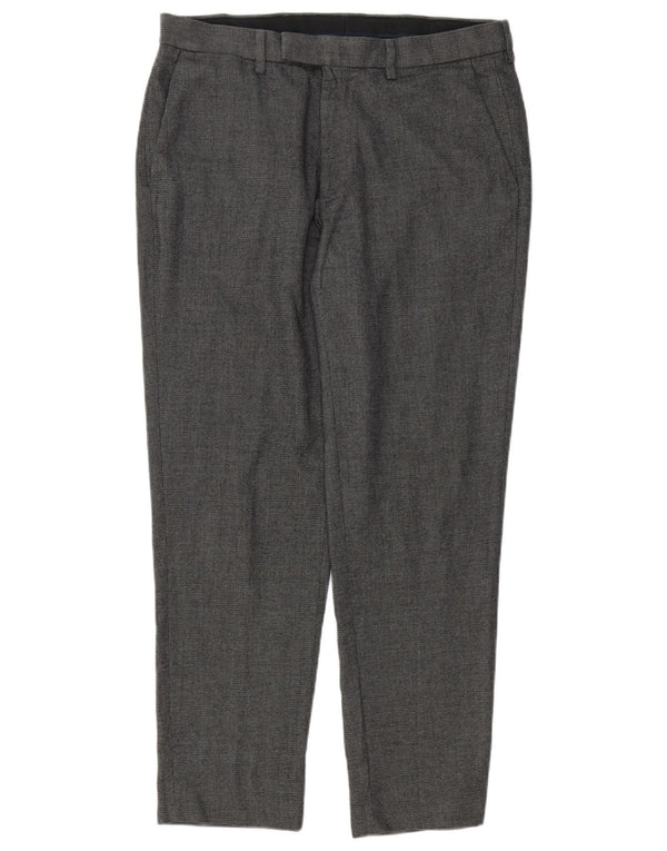 Marks & Spencer Pantaloni de costum croiți pentru bărbați L34 L28 Poliester gri