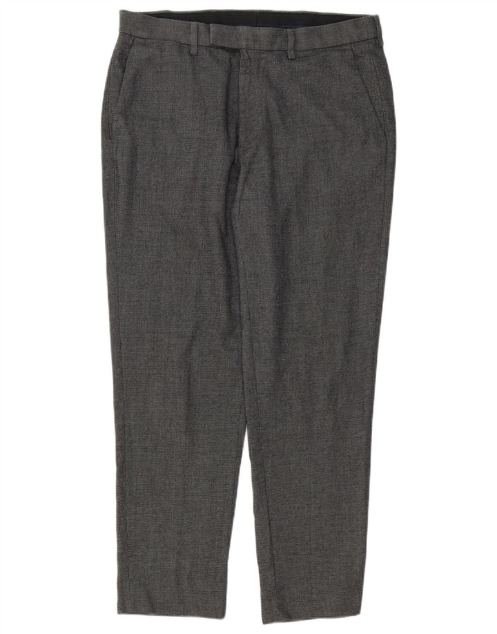 Marks & Spencer Pantaloni de costum croiți pentru bărbați L34 L28 Poliester gri