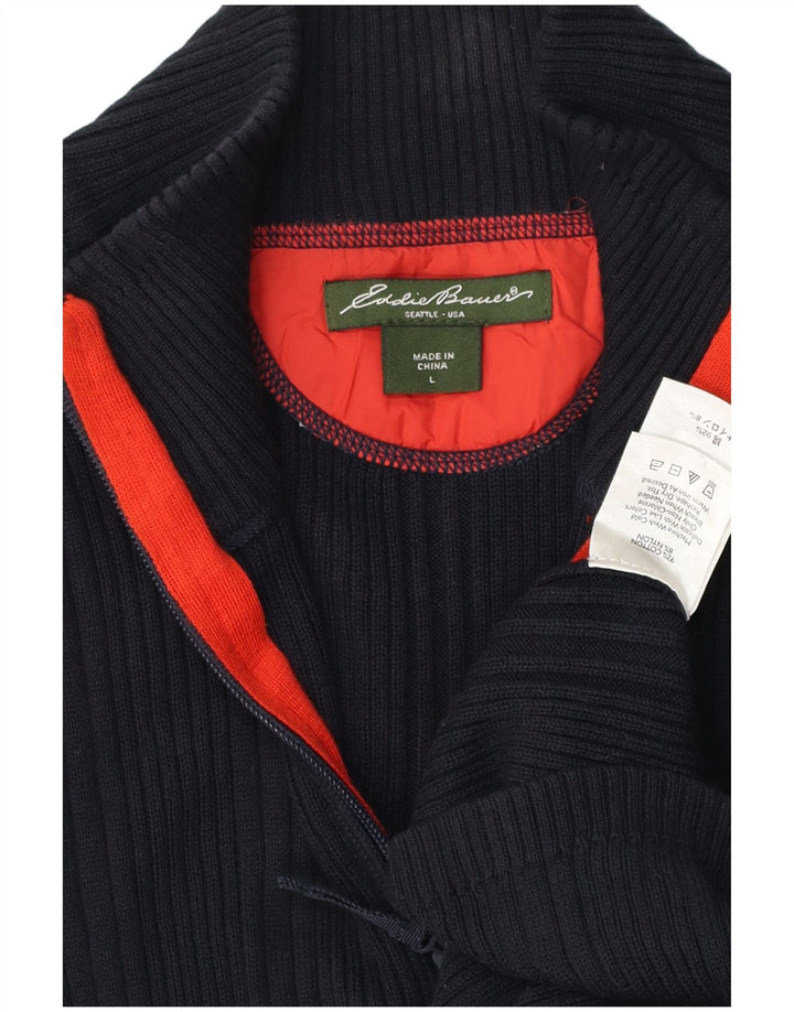 EDDIE BAUER Pulover cardigan pentru bărbați, mare, bleumarin, bumbac
