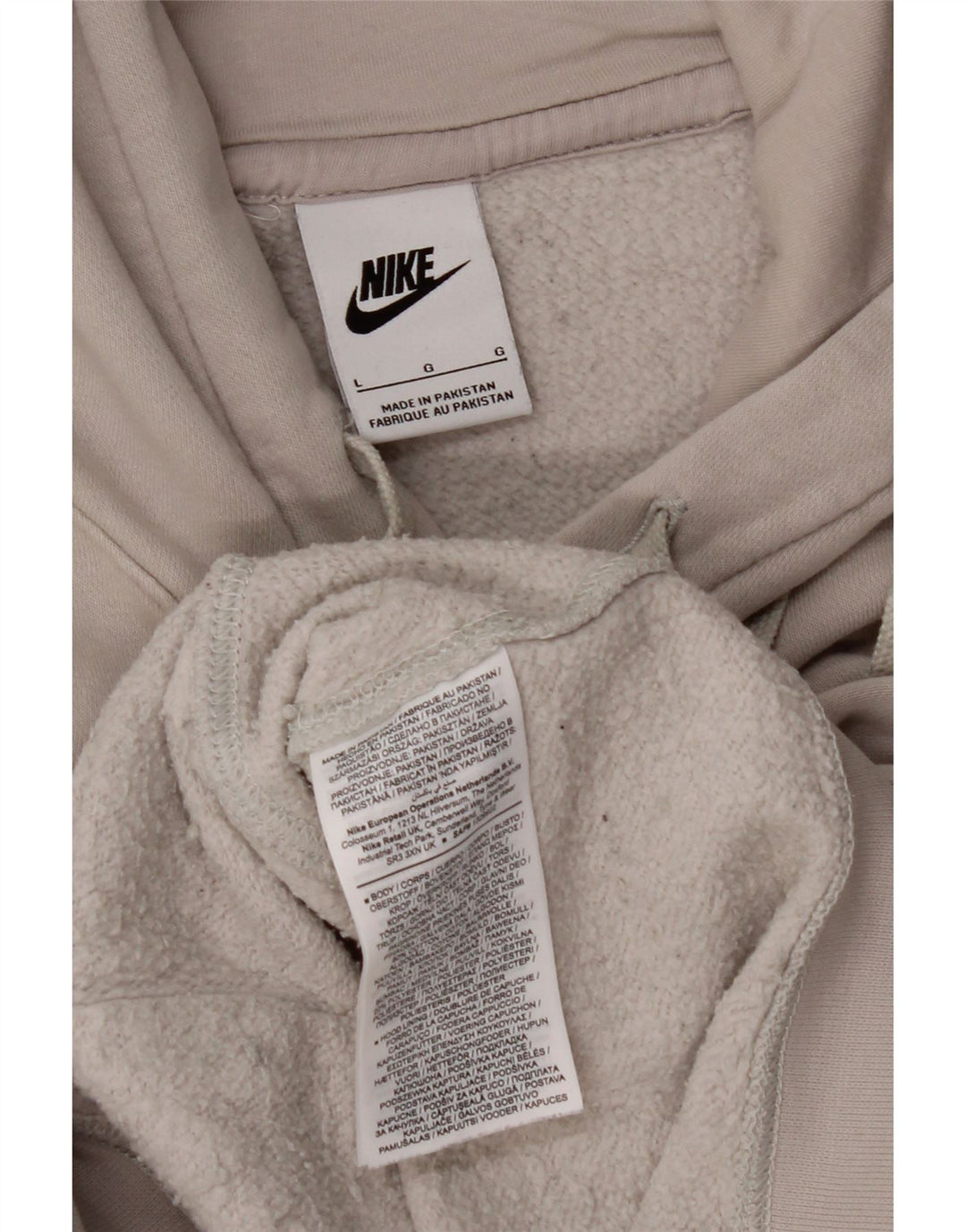 NIKE Mens Hoodie Jumper Large Grey Cotton Vintage Nike and Second-Hand Nike from Messina Hembry 