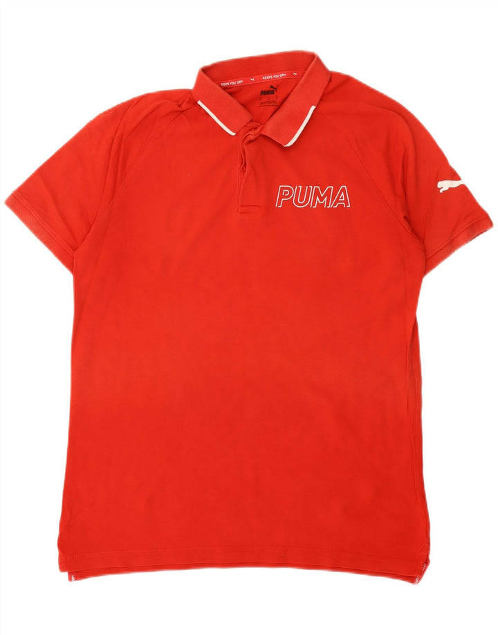 Tricou polo cu grafic Puma pentru bărbați, bumbac roșu mediu sport