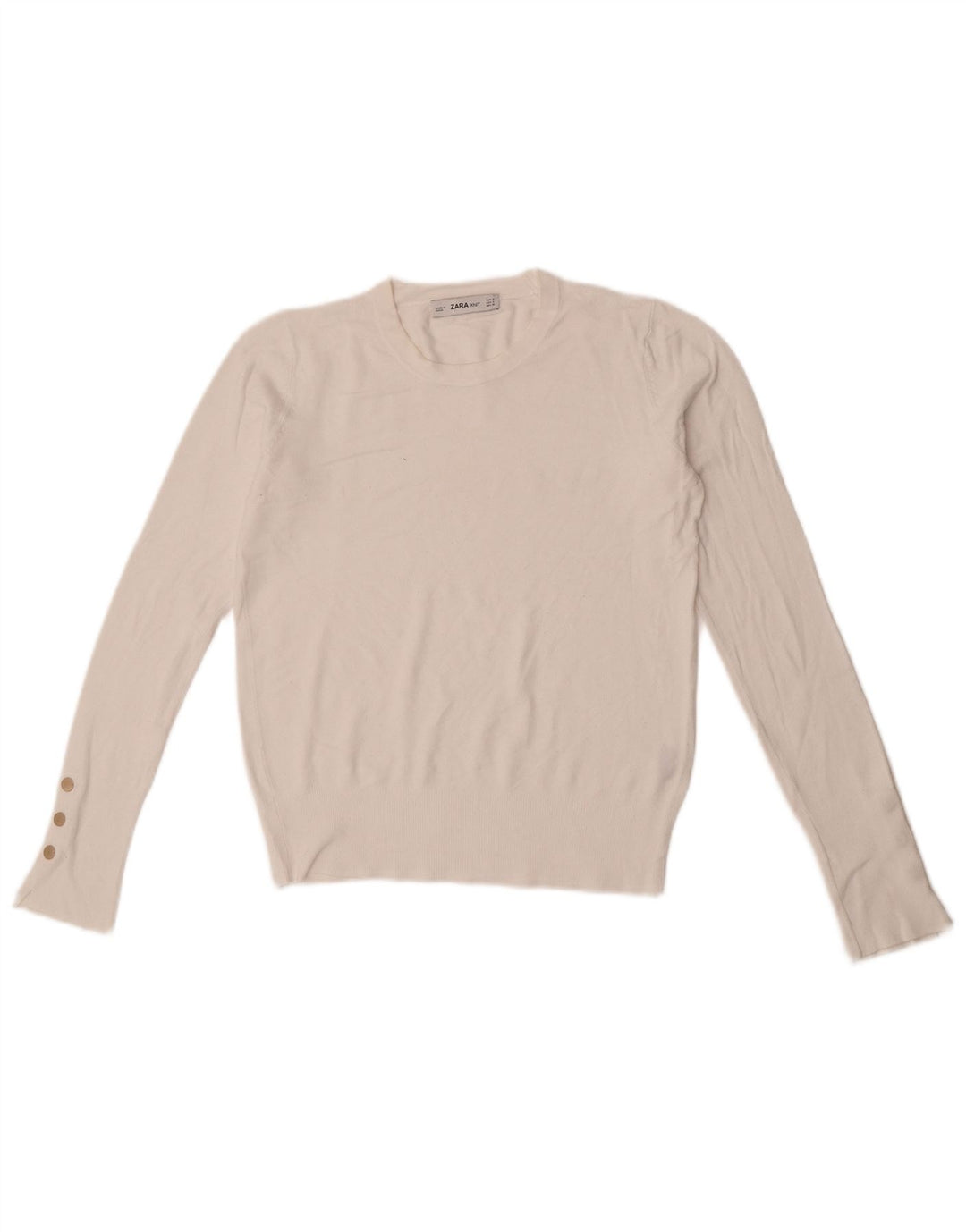 Pulover pentru femei cu decolteu scurt Zara UK 10 Mic Alb
