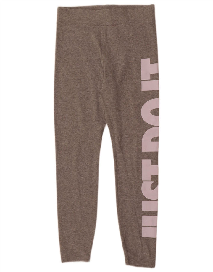 Leggings grafic Nike pentru femei UK 12, bumbac gri mediu