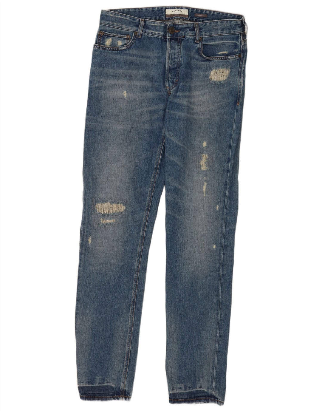 Blugi slim pentru bărbați Fat Face Distressed W32 L33 Bumbac albastru