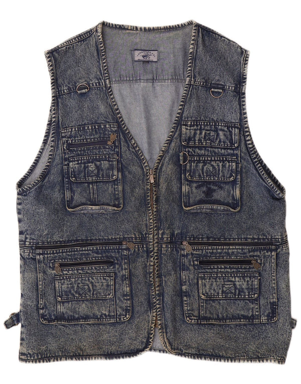 VINTAGE Gilet bărbătesc din denim UK 50 5XL Albastru